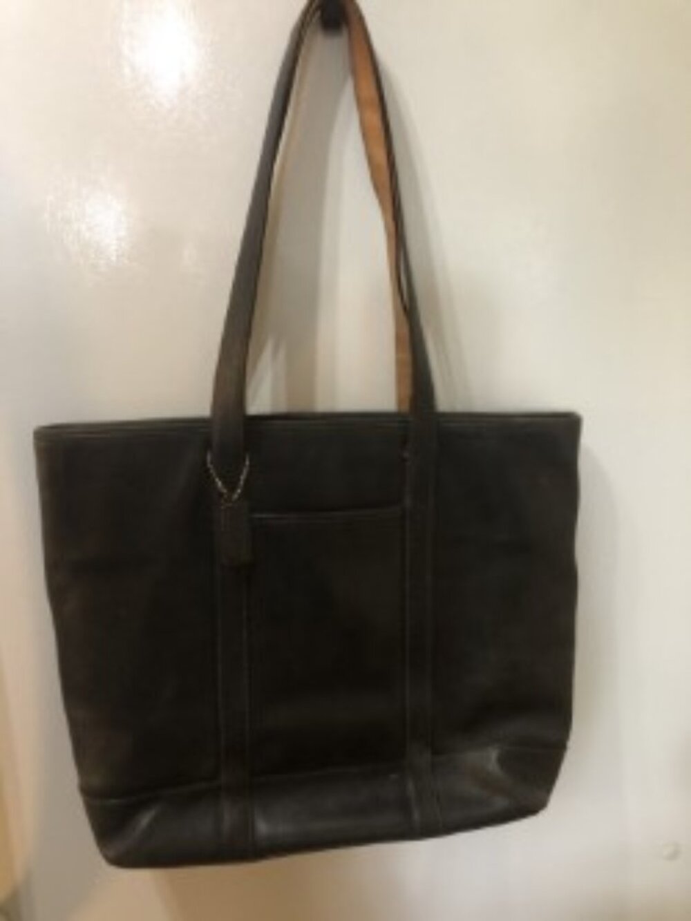Black Coach leather tote bag